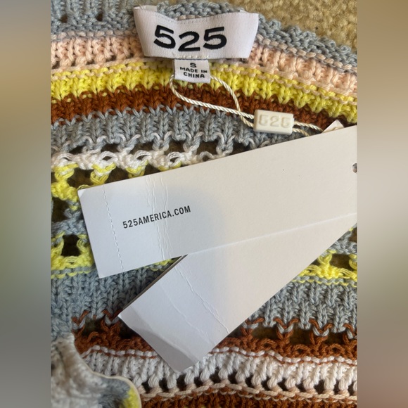 NWT 525 America Fauxchet Chevron Crochet Cotton Triangular Cami , size small 💙 - Picture 9 of 10